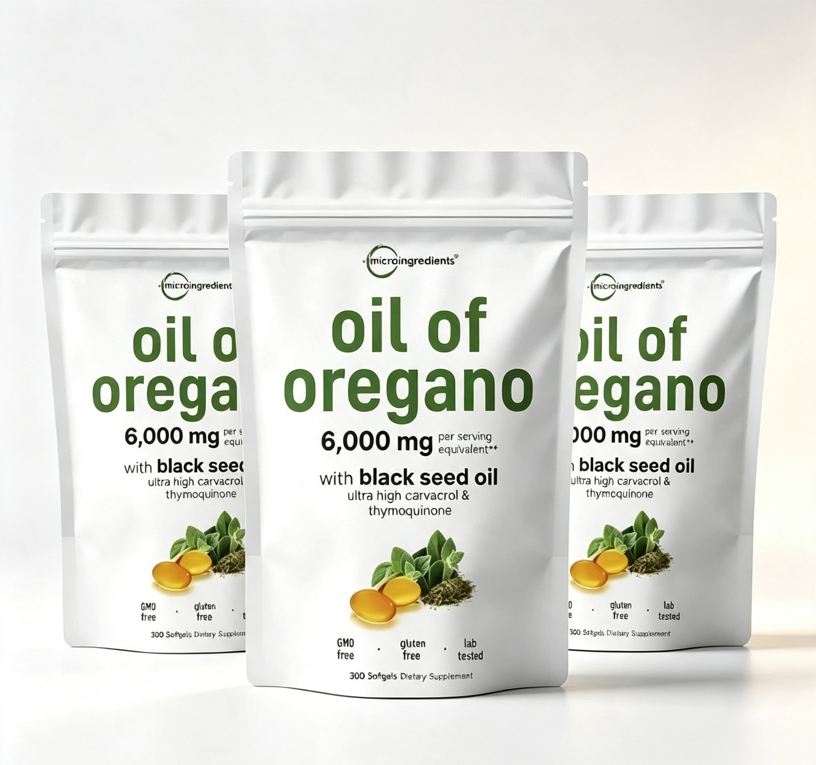 3 Packs Oil of Oregano & Black Seed Softgels Count,Immune Support,with Carvacrol