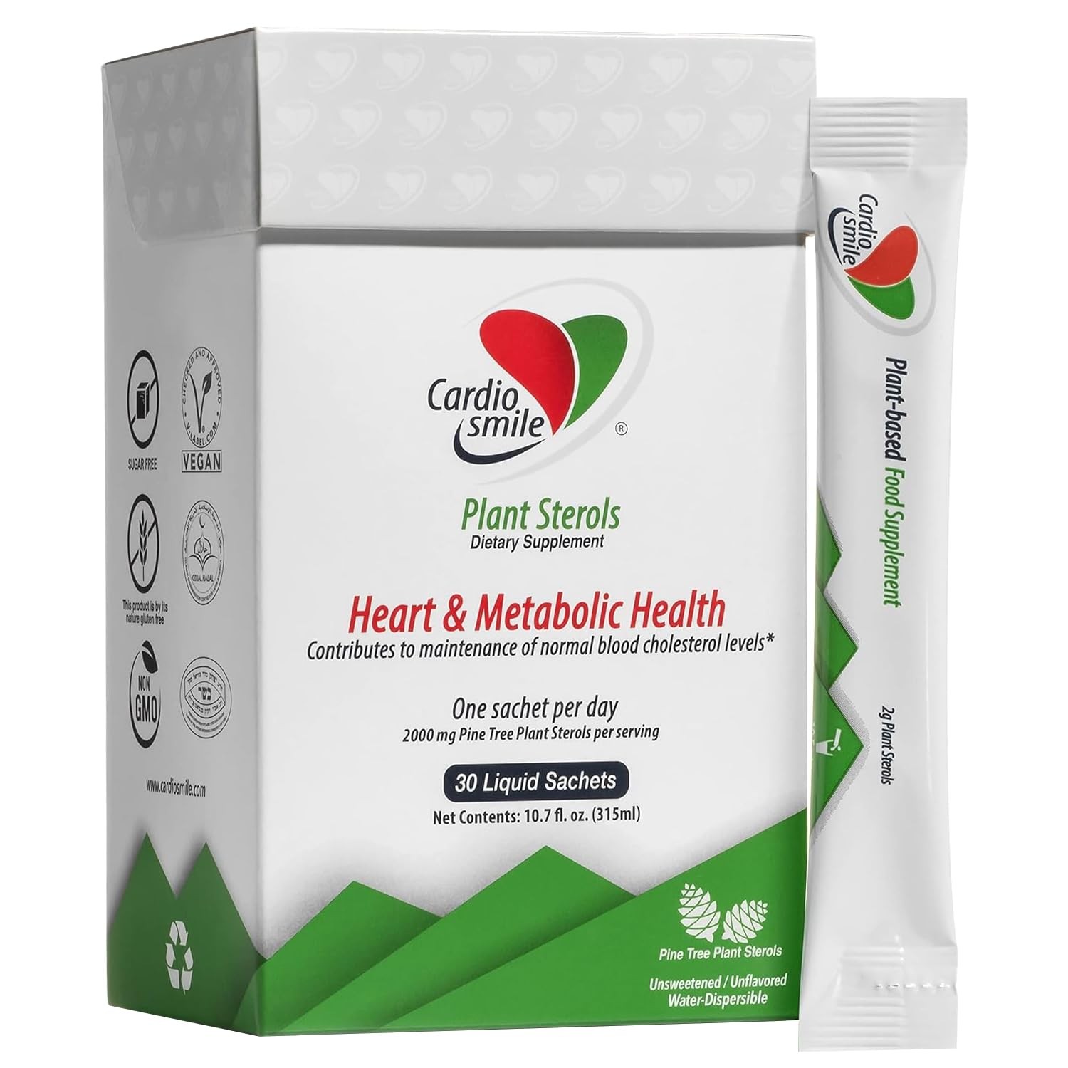 Cardiosmile 2000mg Plant Sterols Supports Healthy 30 Count (Pack of 1)