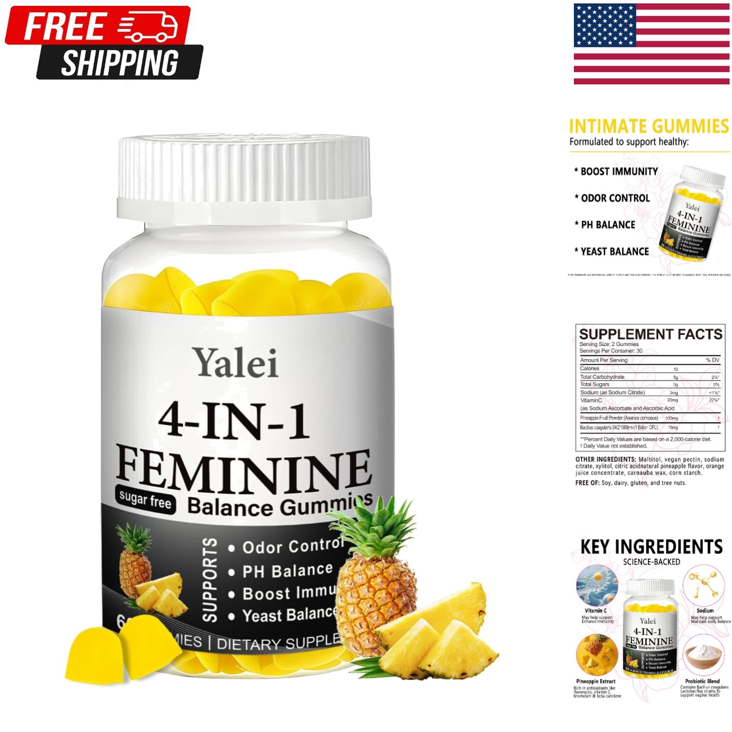 4-in-1 Nuora Feminine Balance Gummies PH Balance Gummies for Women -…