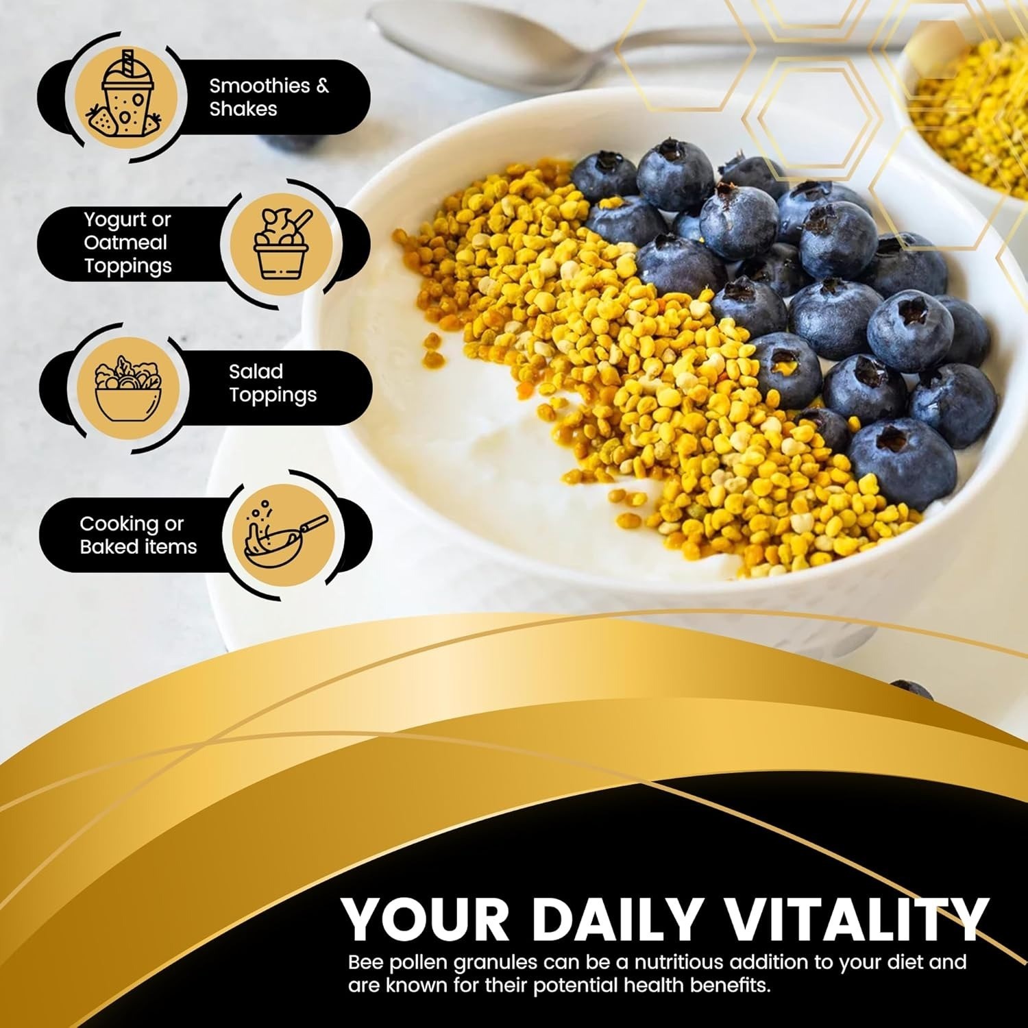Bee Pollen Granules 1lb | Organic Superfood for Energy, Immunity & Digestion