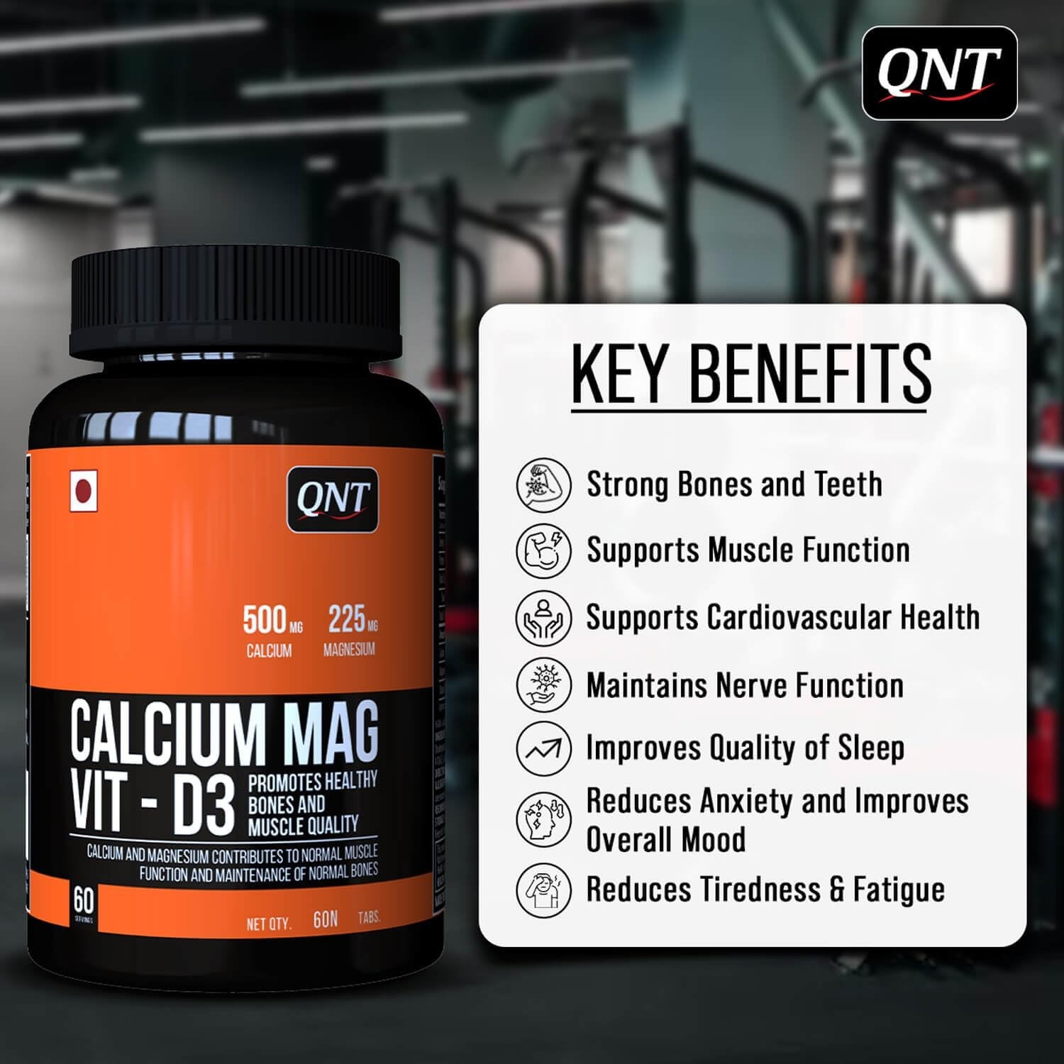 3 Pack Q.NT Calcium Magnesium D3 180 Tablets Bone Support