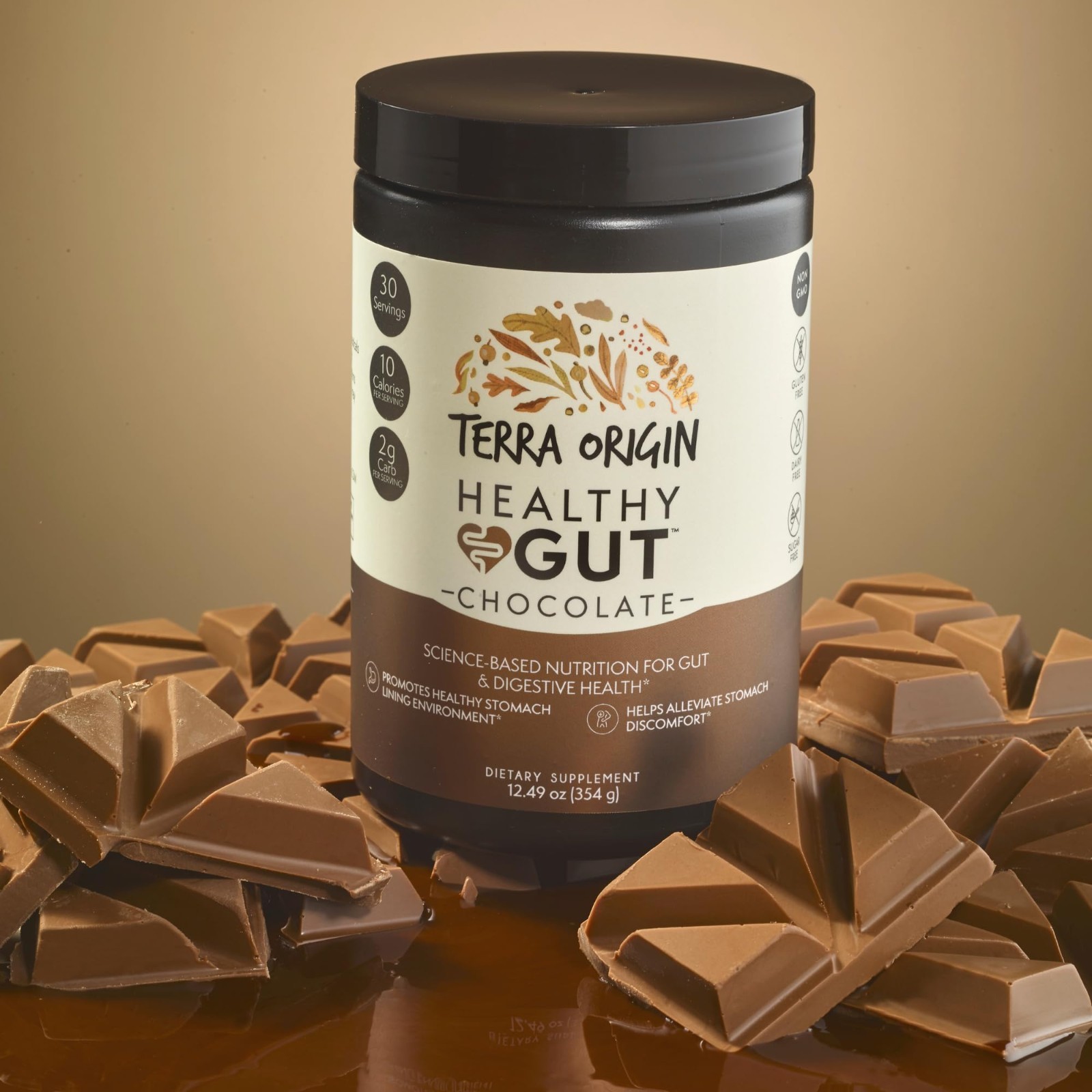 Healthy Gut Chocolate Powder – 30 Servings, L-Glutamine, Zinc, Glucosamine & Her