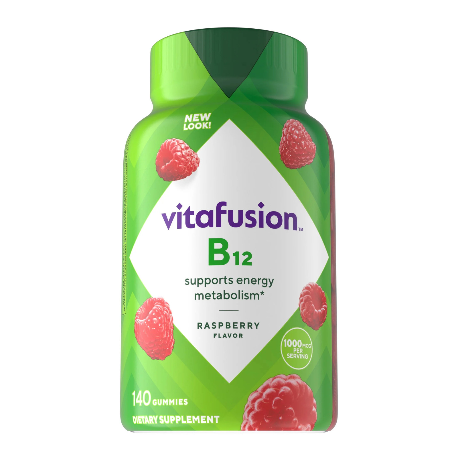 Vitafusion Vitamin B12 Gummy Vitamins, 1,000 Mcg, Raspberry Flavored, 140 Count