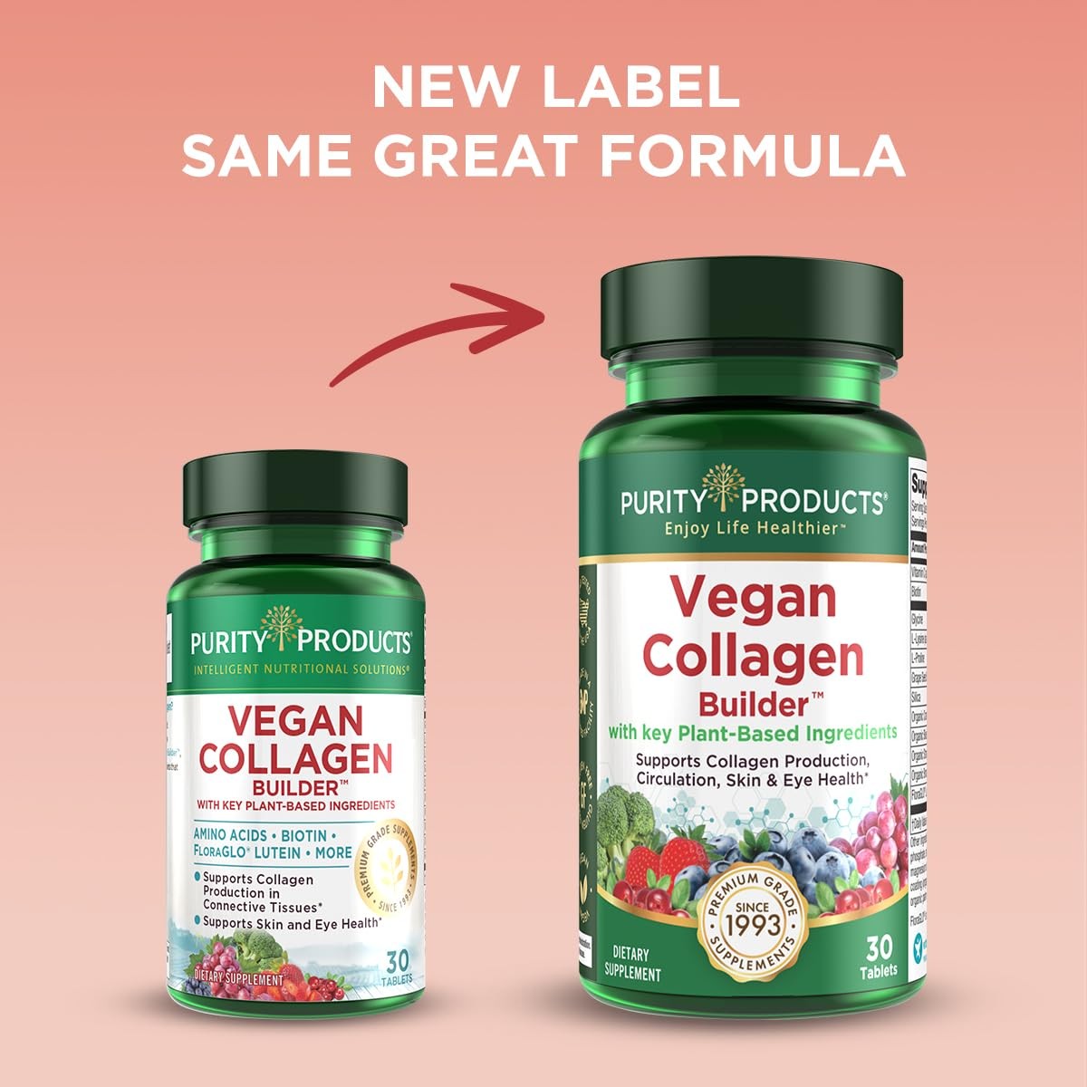 Vegan Collagen Builder – Organic Whole Foods Fruits + 30 Count (Pack of 1)