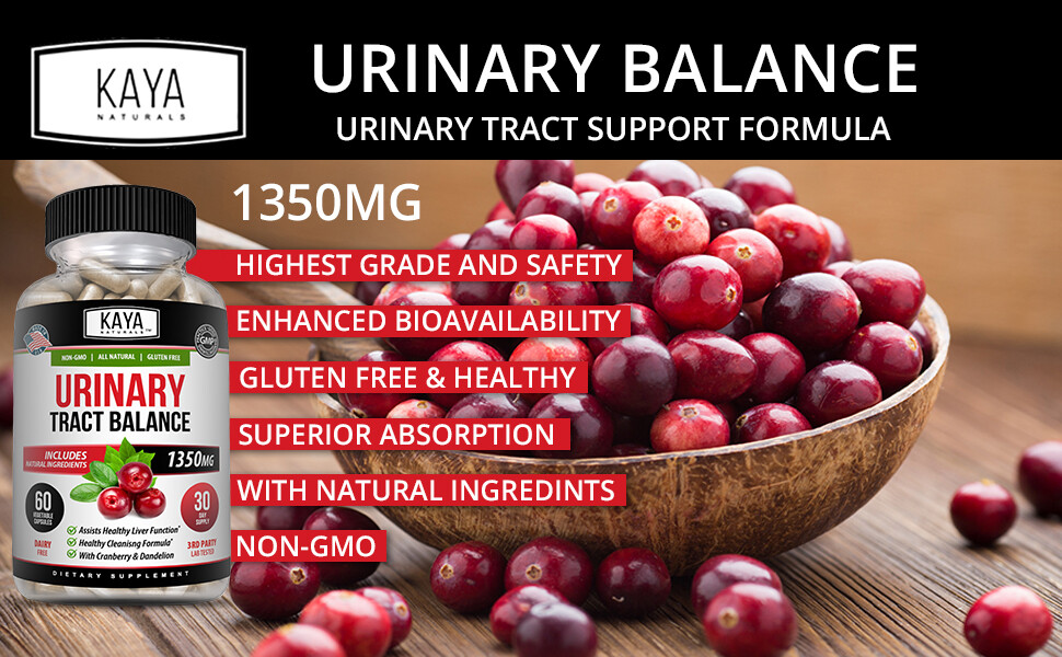 Urinary Tract Balance 1350mg 60ct D Mannose w/ Cranberry Bladder Control Health