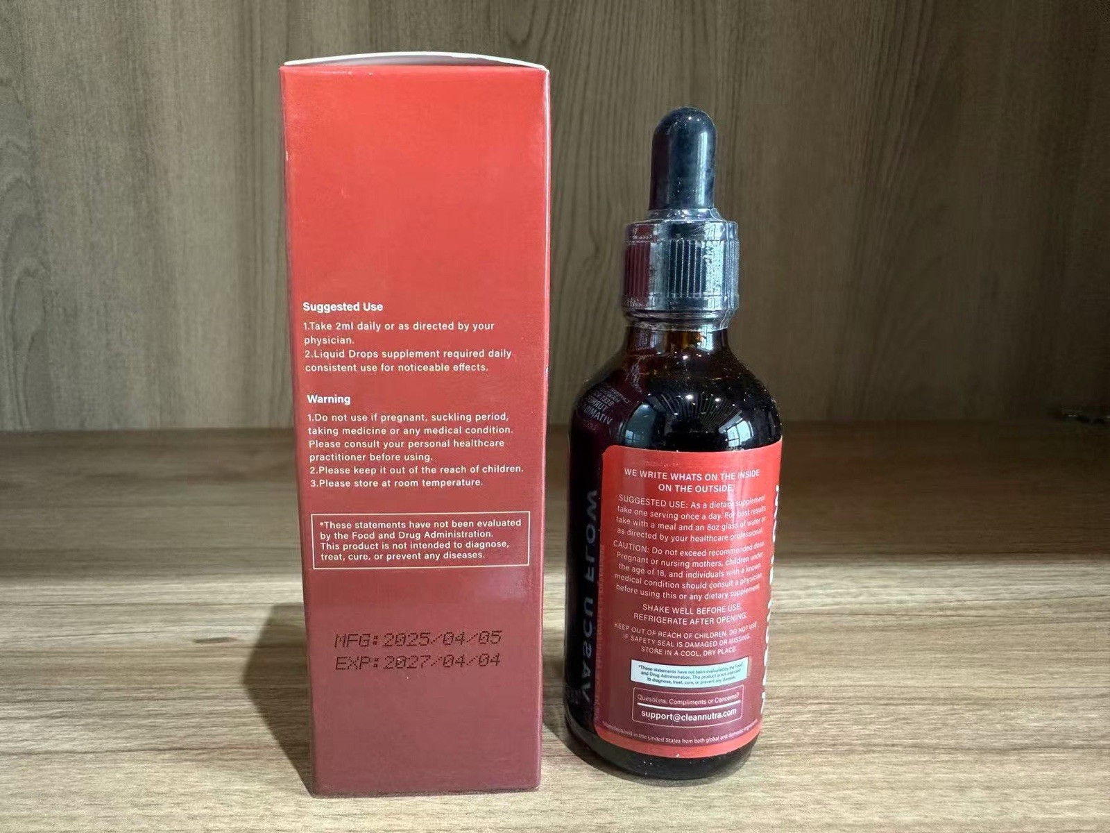 Clean Nutra Vascu Flow Liquid Drops Cayenne Hawthorn Beet Vitamin K2+D3 2 oz