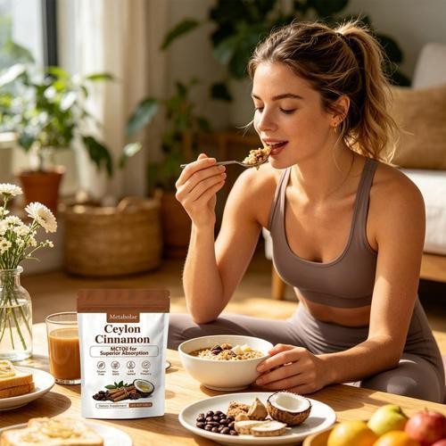 Metabolae Ceylon Cinnamon Capsules With MCT Oil, Non-GMO, Gluten Free, 300pcs