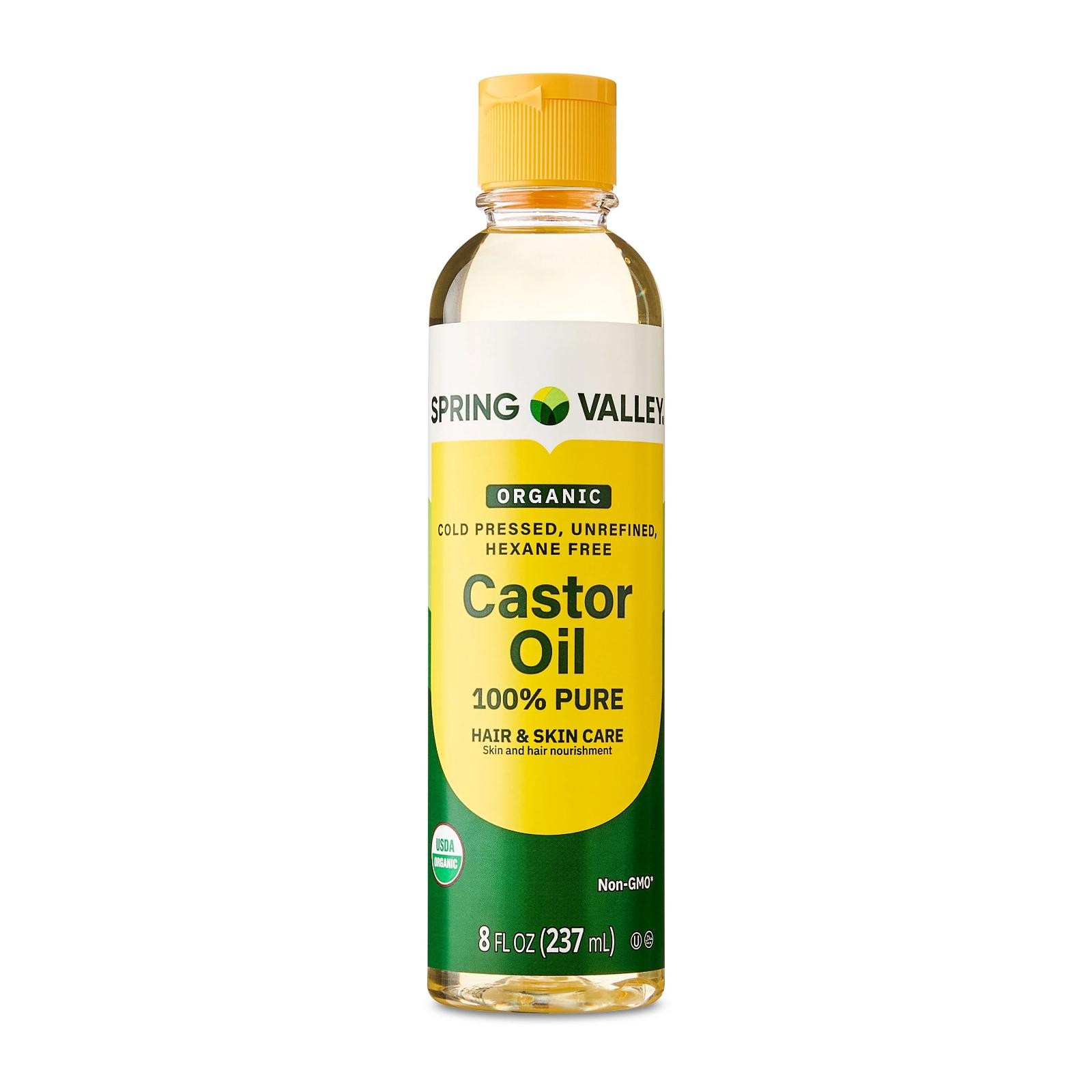 Spring Valley Castor Oil Cold Pressed Unrefined Hexane Free Organic, 8 Fl Oz