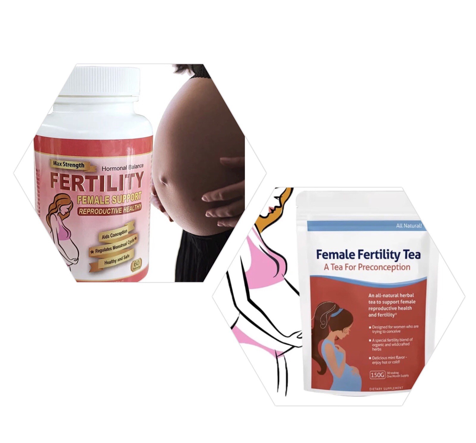 Wins Town Fertility Tablet for Women 1. Fertility Tea with 1 Prenatal Vitamins