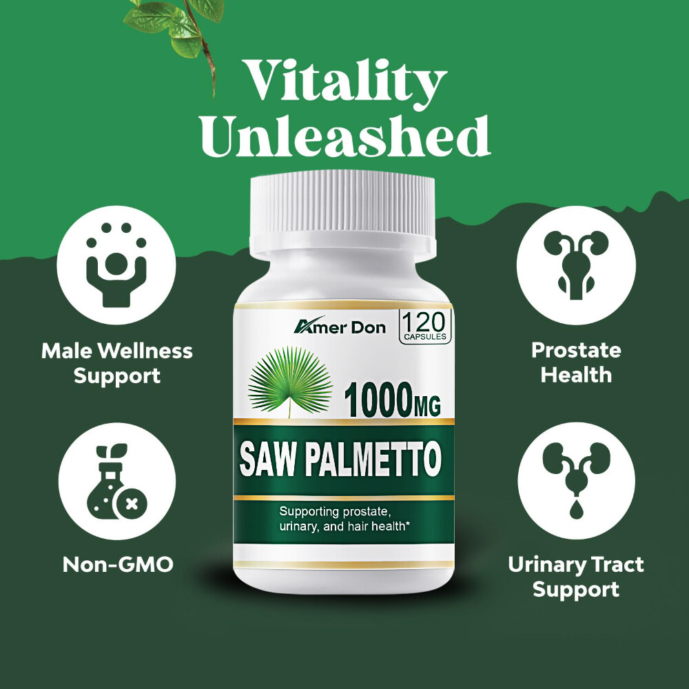 Saw Palmetto Capsules – Premium Prostate Health Support Supplement for Men 120Pc