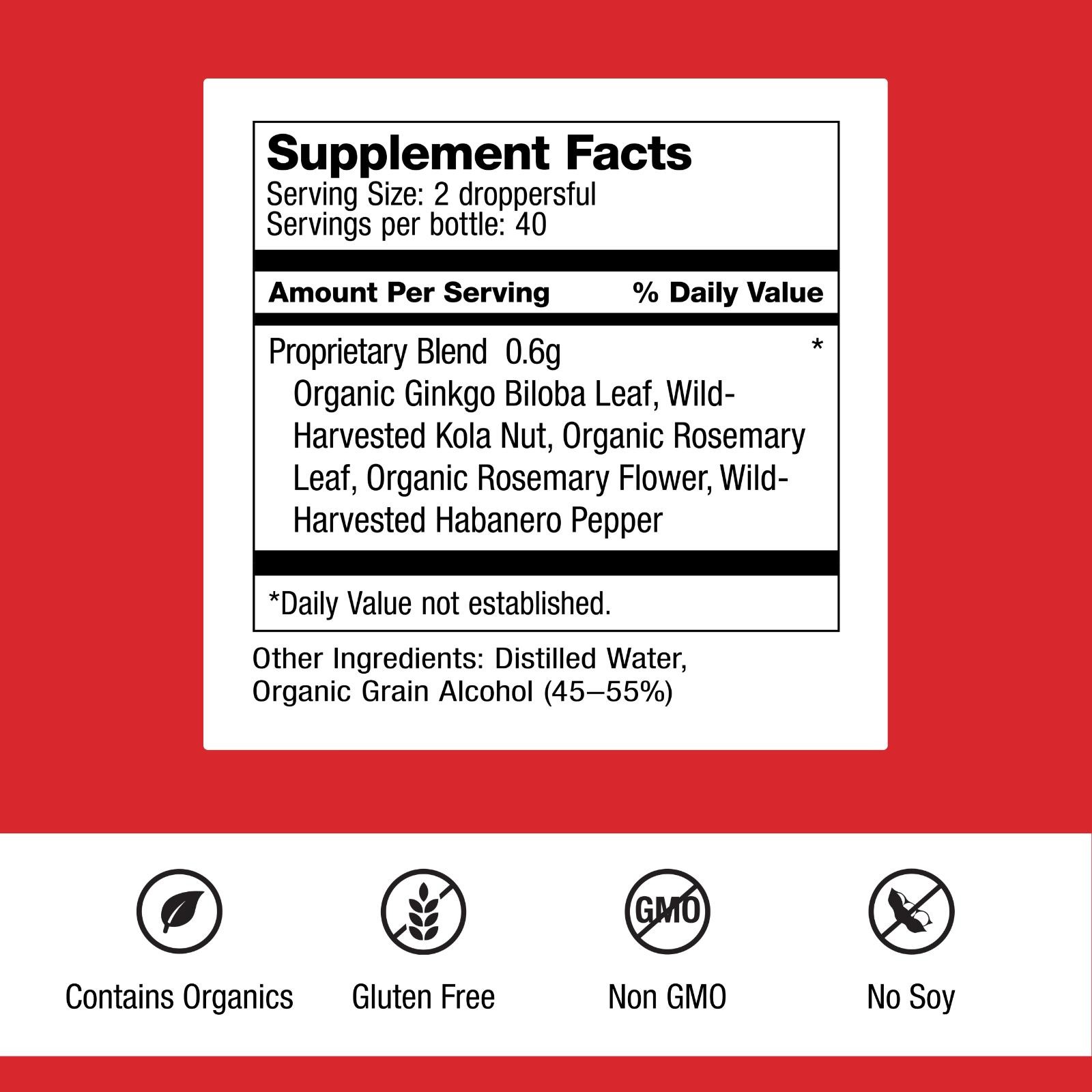 Dr. Schulze’s Brain Formula – Focus Support – Vegan – 2 Fl oz