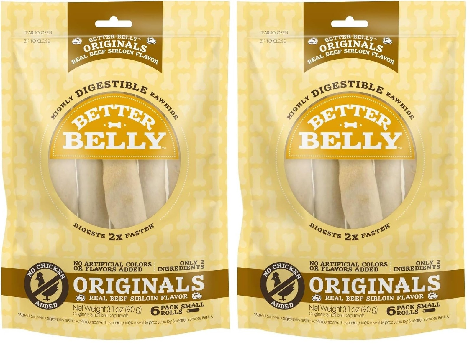 Better Belly Roll, Beef Sirloin, 3.1 Oz (Pack of 2) 1 Count (Pack of 12)