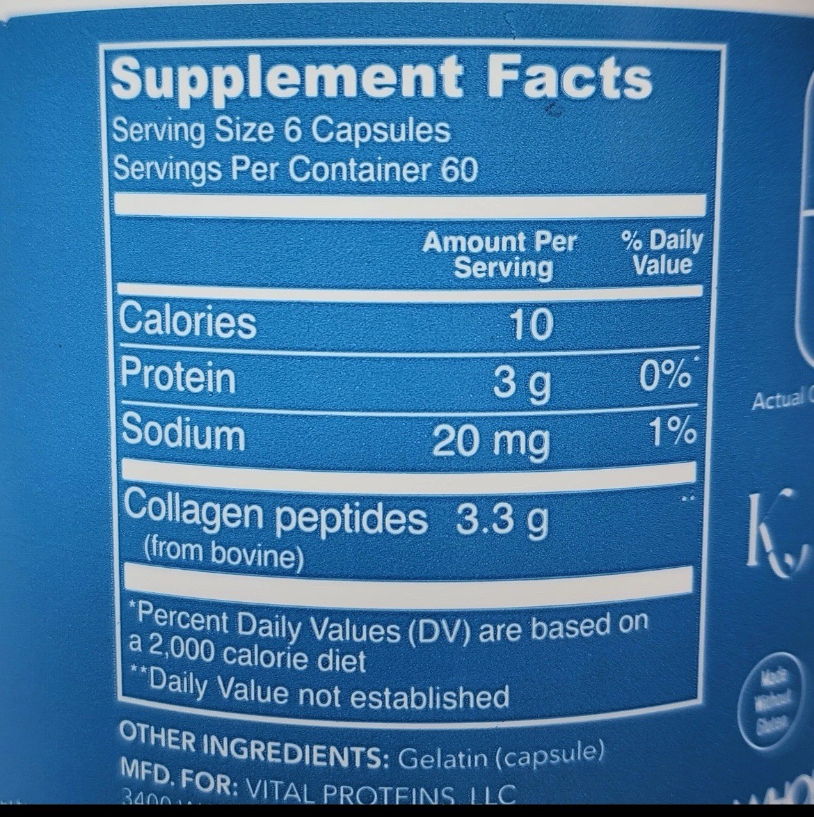 Vital Proteins Collagen Peptide – 360 Capsules SEALED/EXP 03/2027