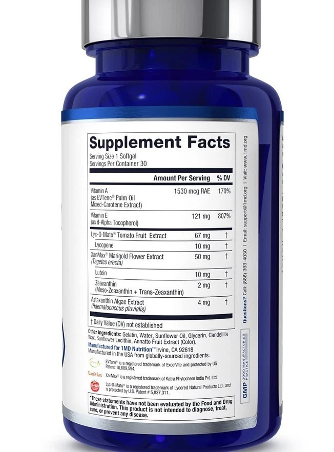 3 pack Vision Nutrition MD MD Eye Vitamin CARMIS – Eye Supplement 30 Softgels.