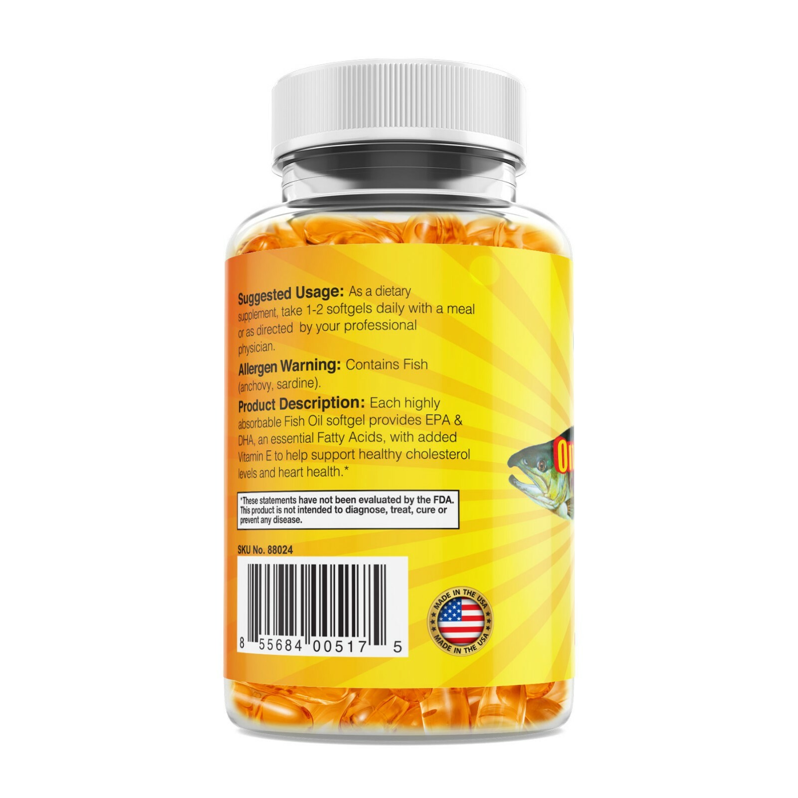 Omega-3 Fish Oil from Alaska Deep Sea, 1000mg, 100 Softgels