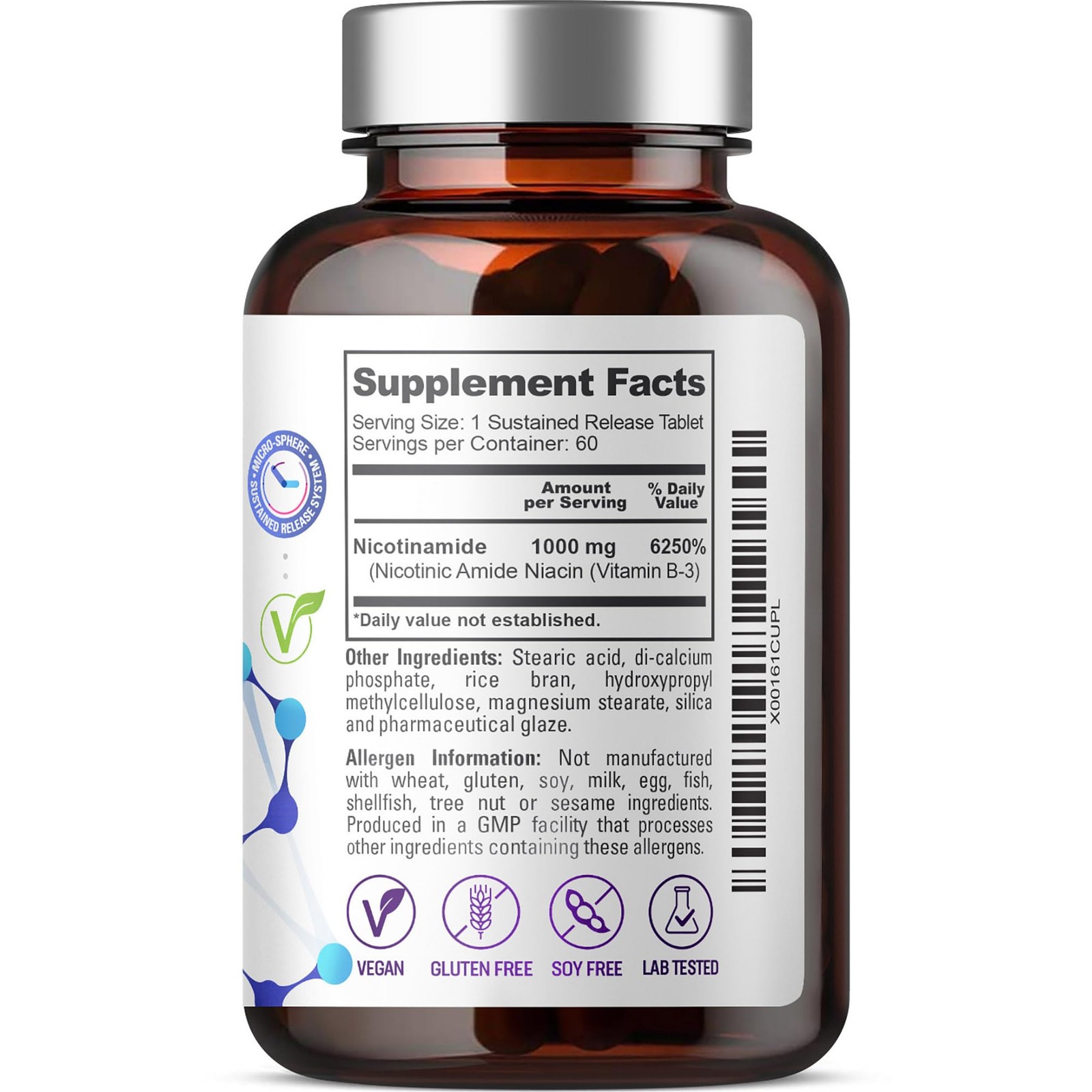 biophix B-3 Nicotinamide 1000 mg 60 Tablets Extra 60 Count (Pack of 1)