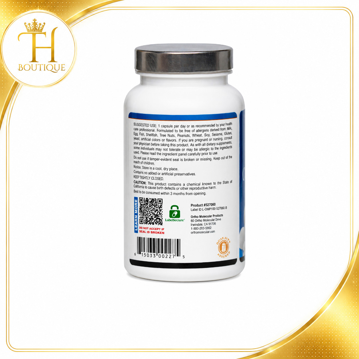 Ortho Molecular Ortho Biotic 60 Capsules Probiotic Supplement Digestive Health