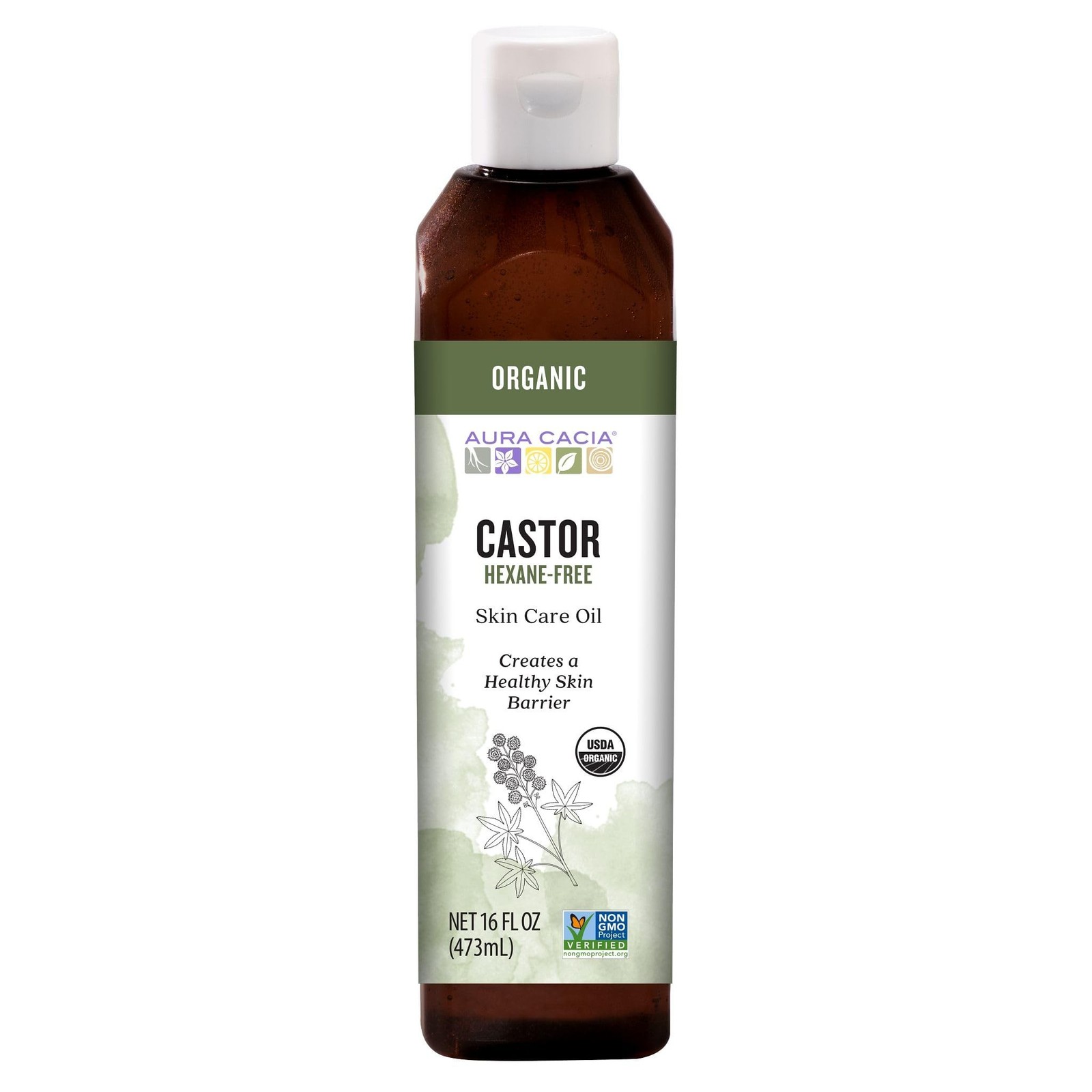 Aura Cacia Organic Castor Oil, 16 fl. oz., Skin Care, Hair Care, Ma… Fast Ship