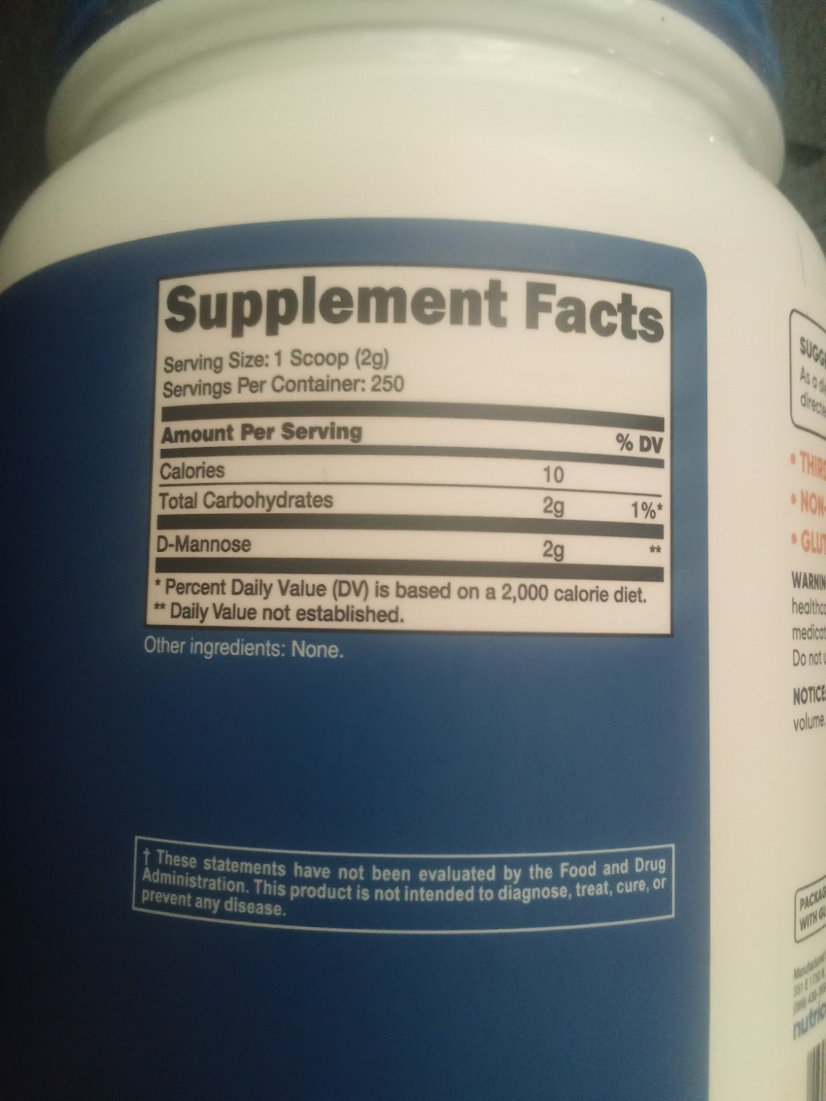 Nutricost D-Mannose Powder 500 GMS, 2g Serving, Non-GMO, Gluten Free