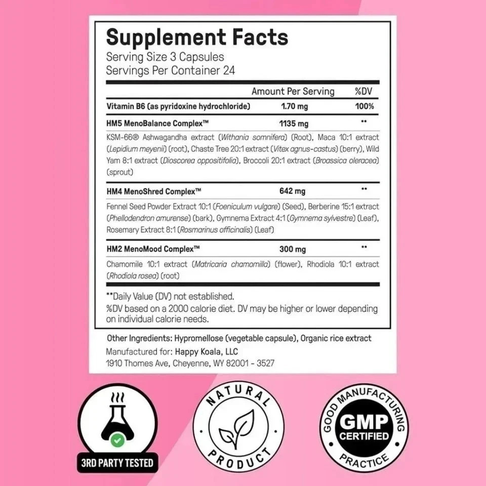 Happy Mammoth Hormone Harmony Natural Hormonal Support for Women 72 Capsule 3 PC