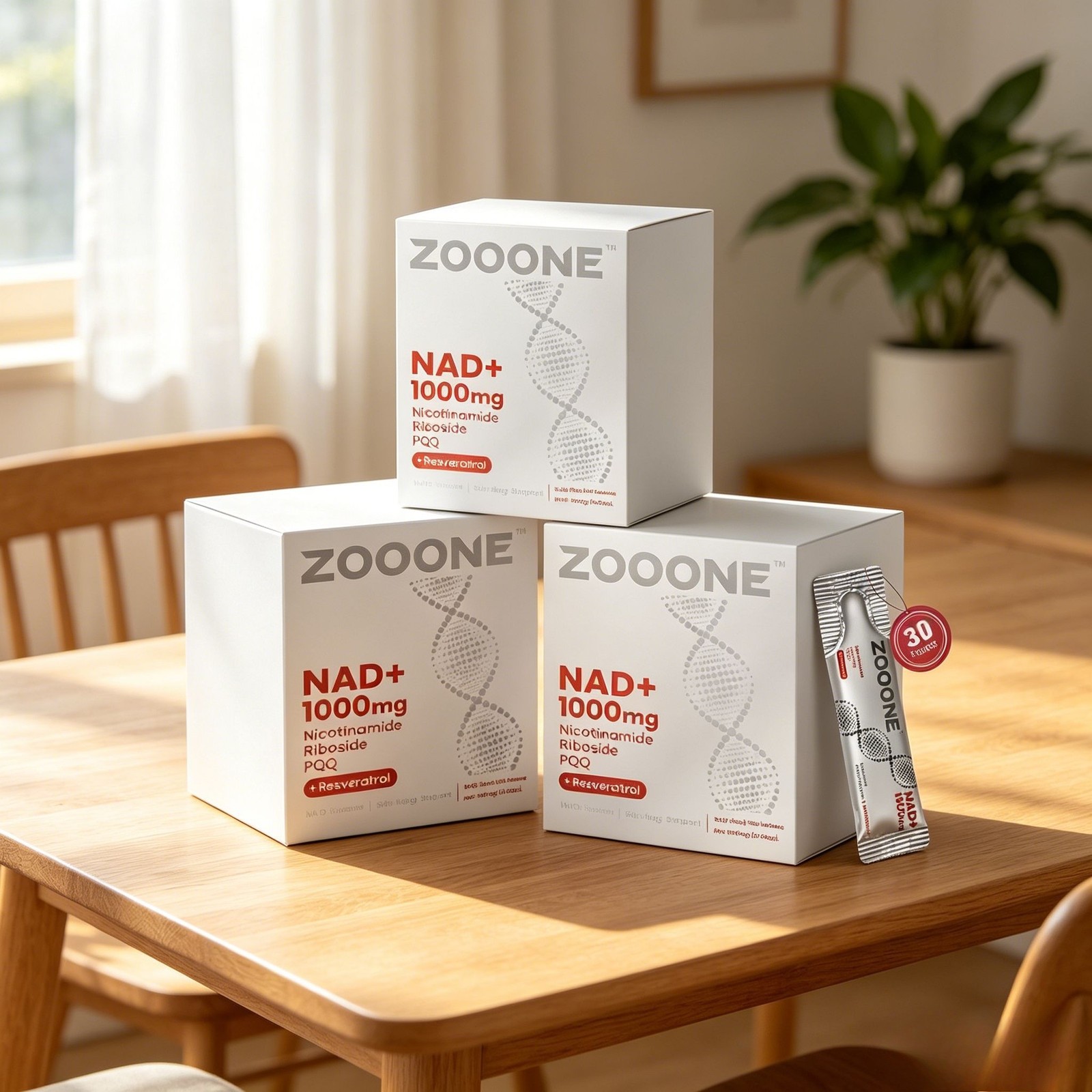 3X zooone Supplement 1000mg Packets Liquid NAD+ – Premium Nicotinamide Riboside