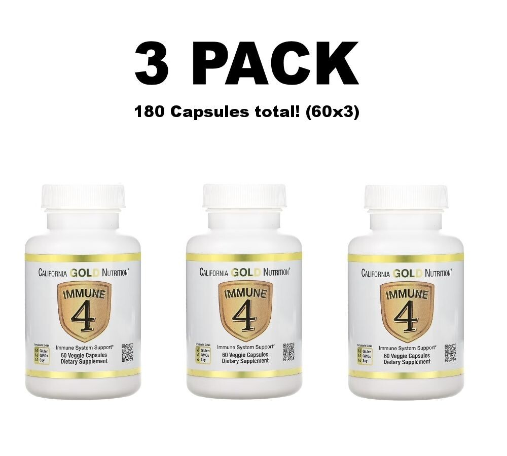California Gold Nutrition, Immune 4, 180 capsules total (60×3) Veggie Capsules