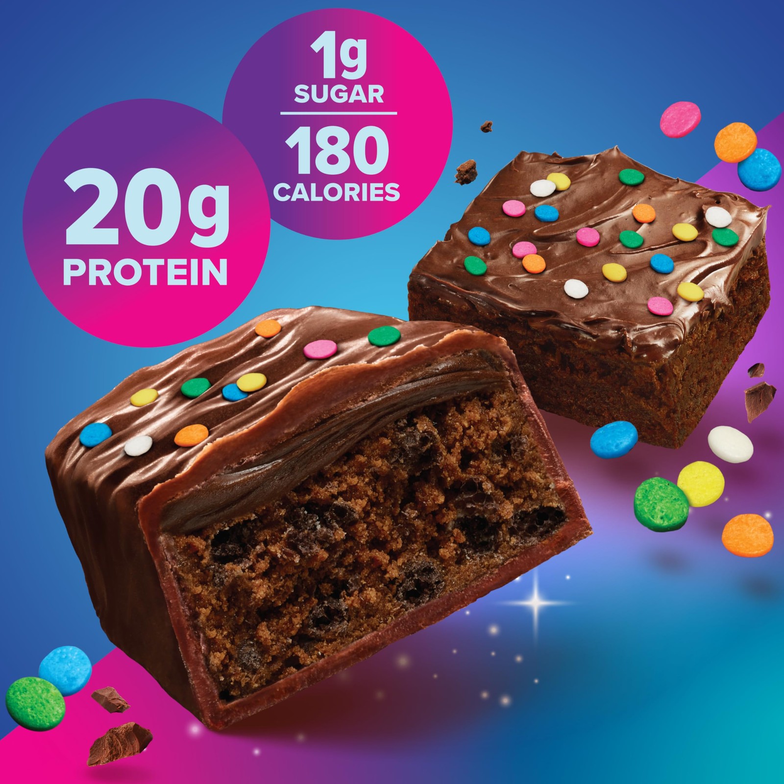 Pure Protein Galactic Brownie Bars – 20g 12 Count (Pack of 1), brown