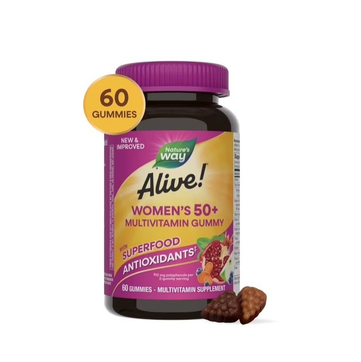 2 PACK Nature’S Way Alive! Women’S 50+ Gummy Multivitamins,Essential Vitamins