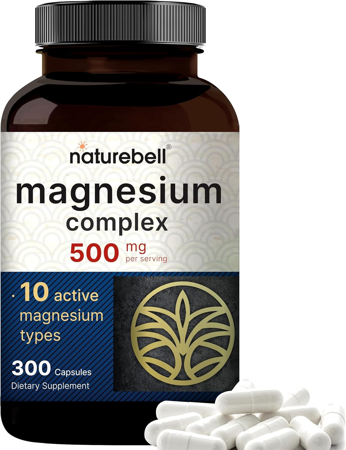 Magnesium Complex Supplement 500Mg, 300 Capsules | 10 Active Forms – Glycinat…