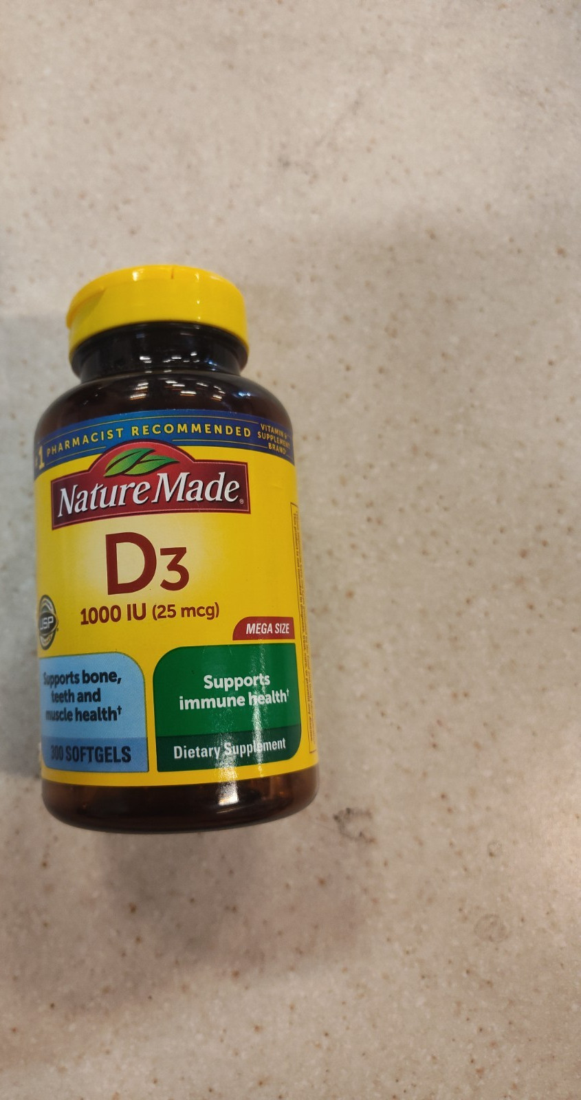 Nature Made Vitamin D3 1000 IU 25mcg Liquid Softgels – 300 Count