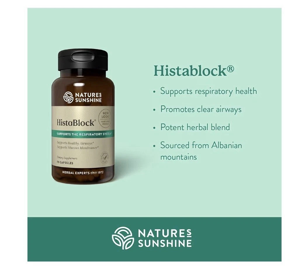 Nature’s Sunshine HistaBlock Respiratory Support 90 VegCaps Free Shipping