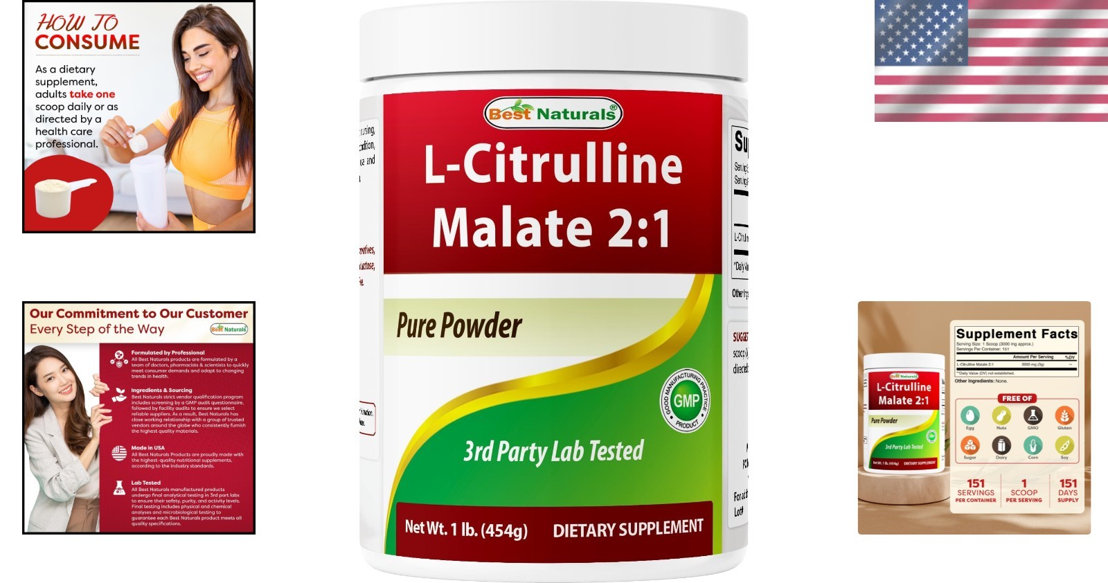 Versatile 2:1 L-Citrulline Malate Powder 1 lb – Perfect for Pre-Workout Mixing