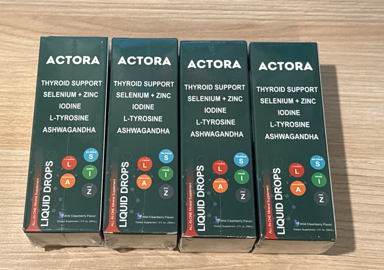 Lot of 4 Actora Thyroid Support Liquid Drops – New Sealed – Exp 12/2027