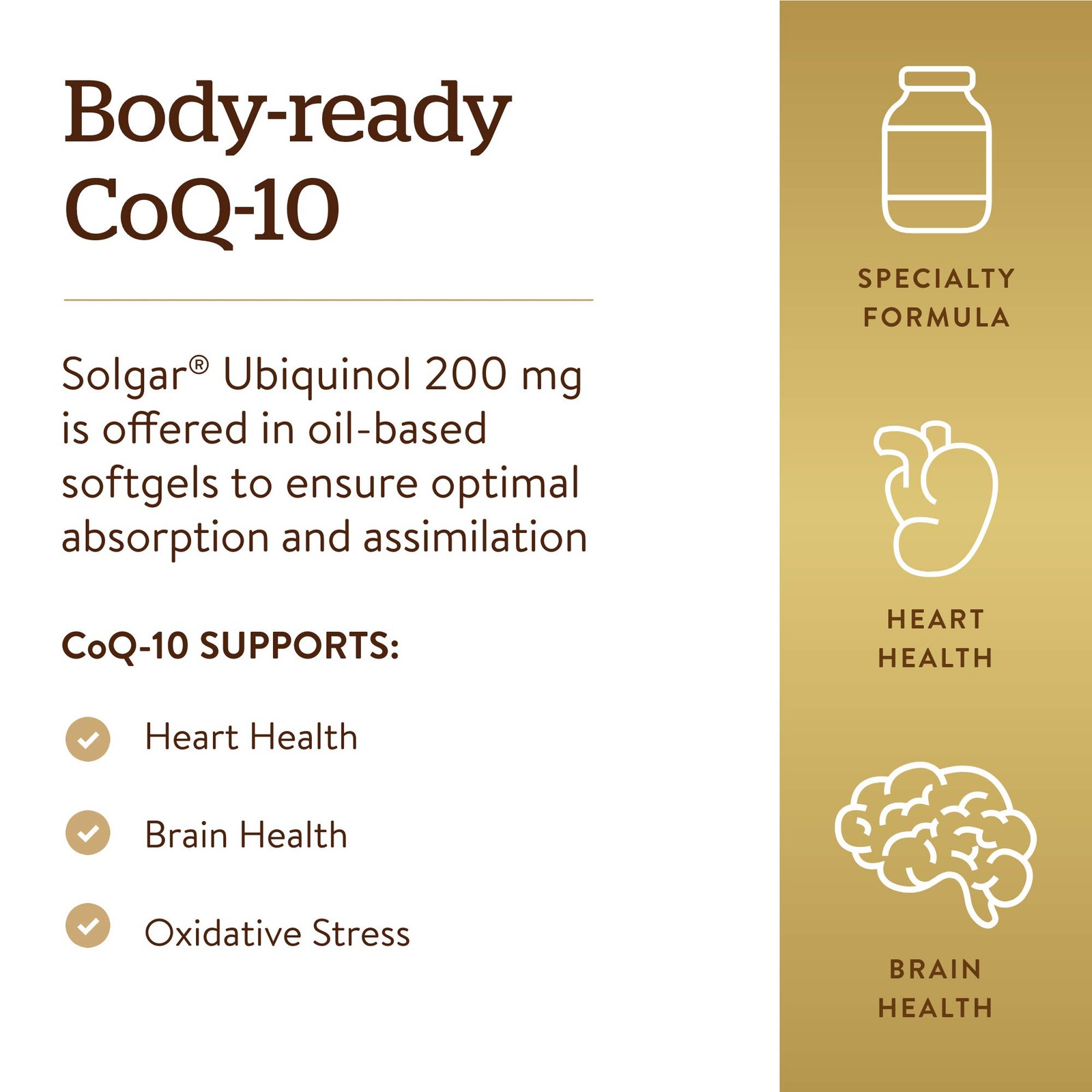 Solgar Ubiquinol 100 mg, 50 Softgels 50 Count (Pack of 1), Standard Packaging
