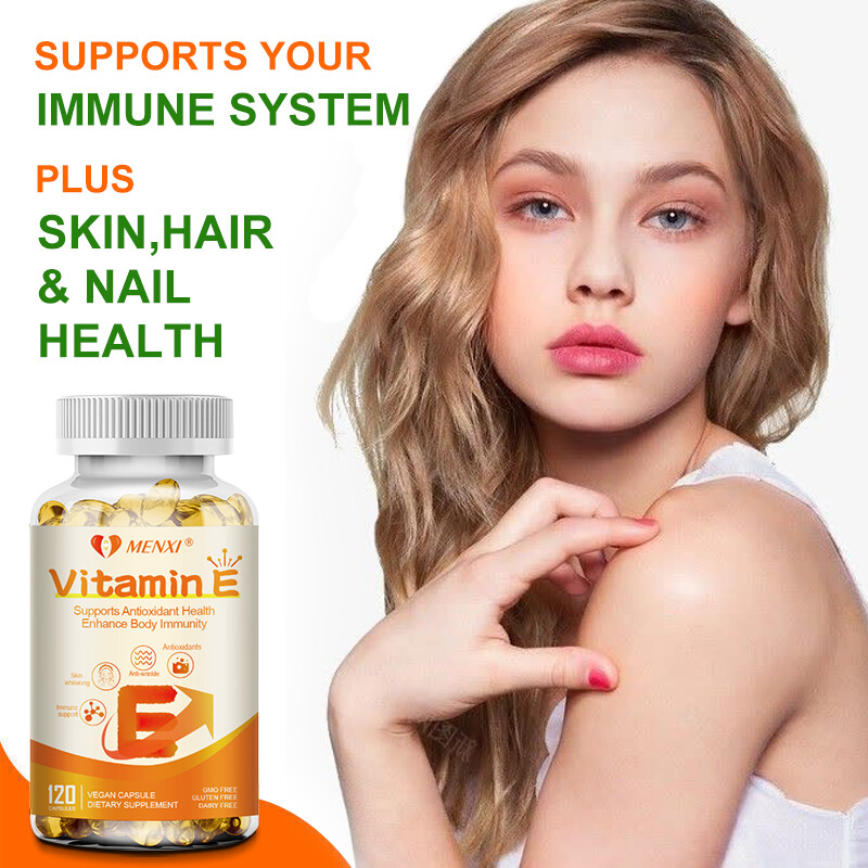 Vitamin E Oil 120 Capsules – Boost Hair, Skin,Nail & Face Health Naturally MENXI