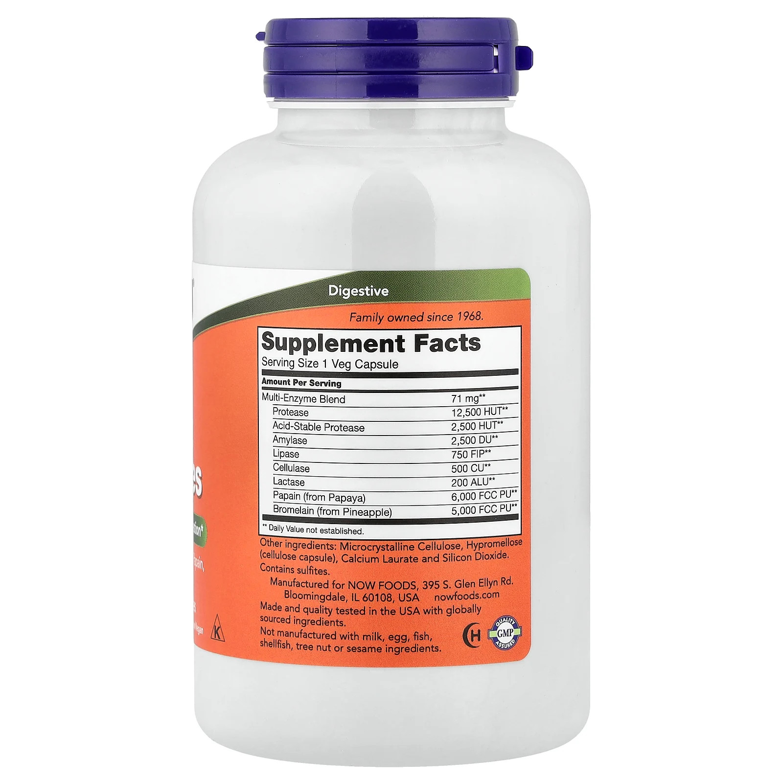 Now Foods Plant Enzymes 240 Veg Capsules GMP Quality Assured, Vegan, Vegetarian