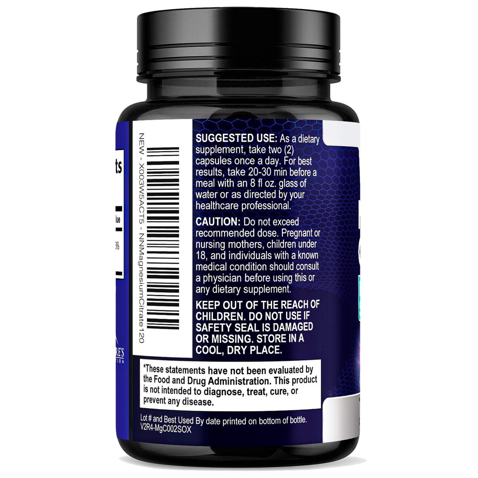 Magnesium Citrate 1000mg Per Serving – 3X Strength 120 Count (Pack of 1)