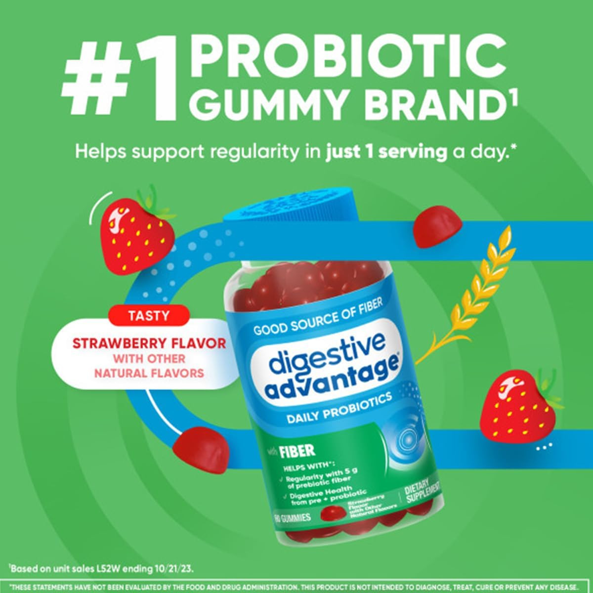 Digestive Advantage Prebiotic Fiber Supplement (60 Count x2 Pack) EXP:01/27