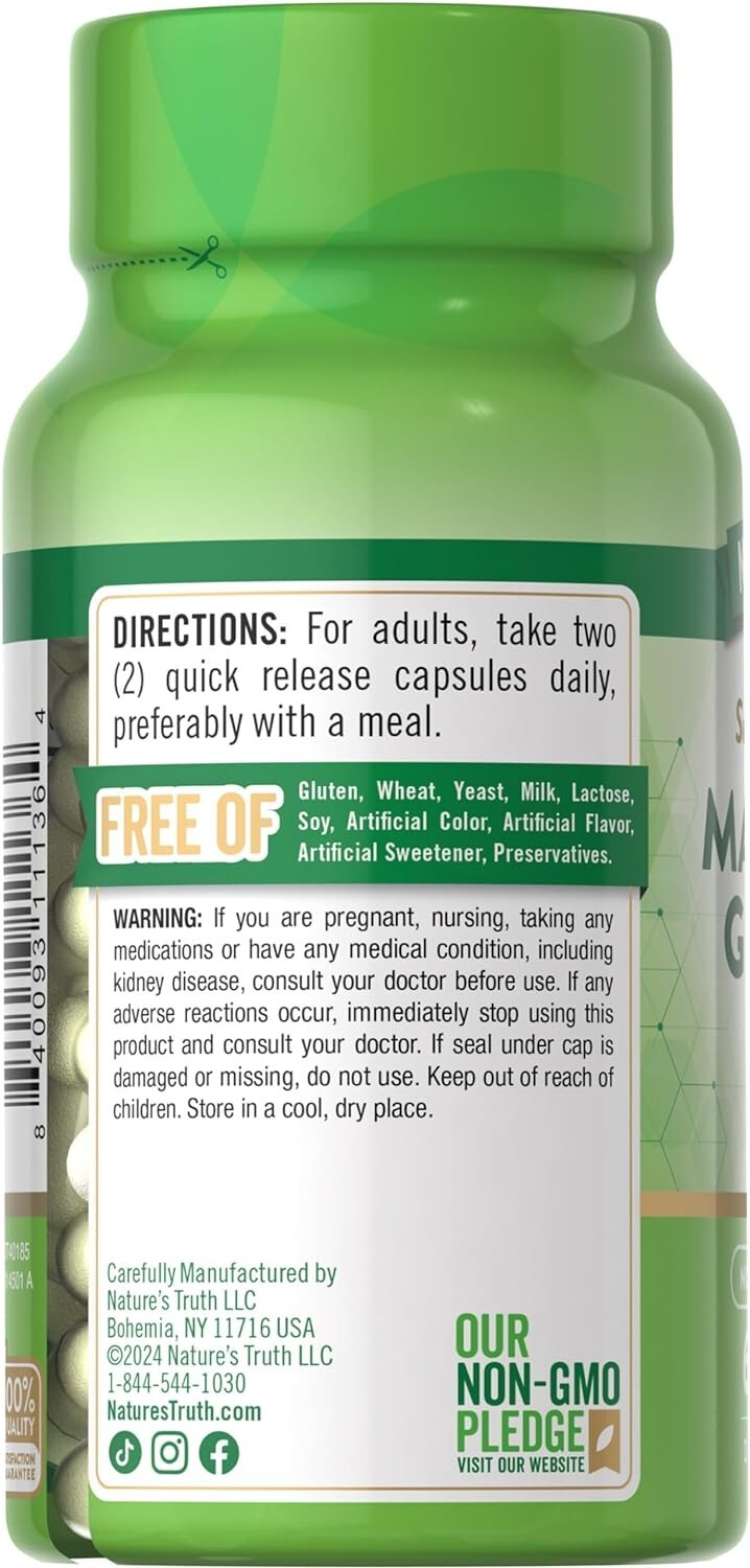3 Pack Magnesium Glycinate 180 Caps (3×60) 200mg Sleep, Cramping, Blood Pressure
