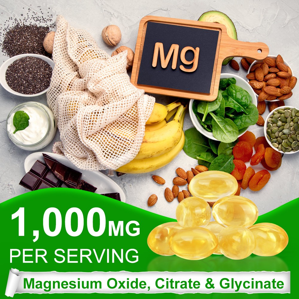 Magnesium Complex 1000mg, 120 Capsules – Gluten Free and Non-GMO