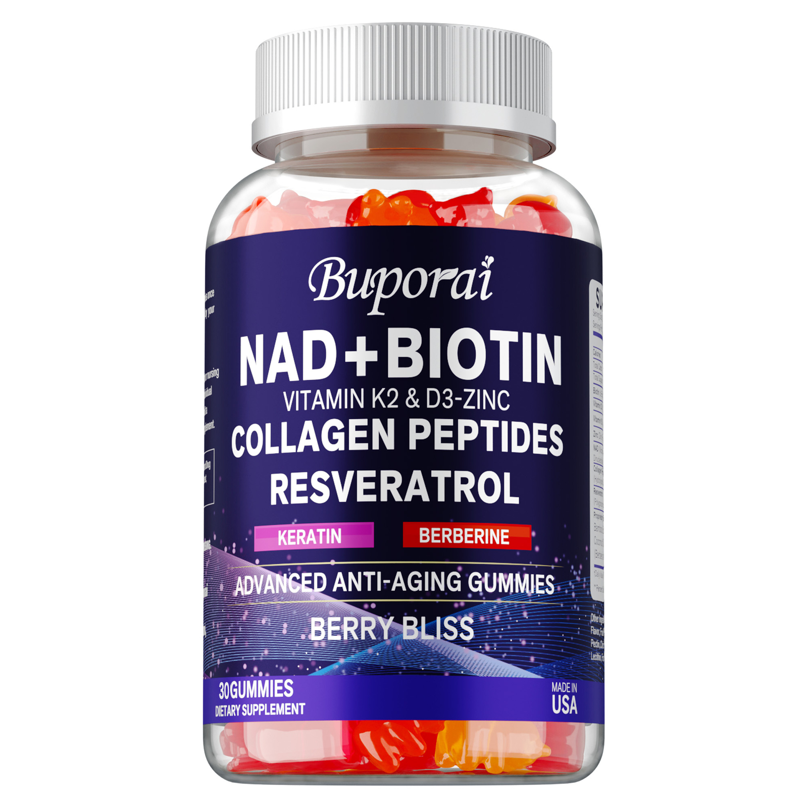 NAD+ Biotin – Resveratrol,Collagen – Promotes Healthy Hair, Nail Growth,and Skin