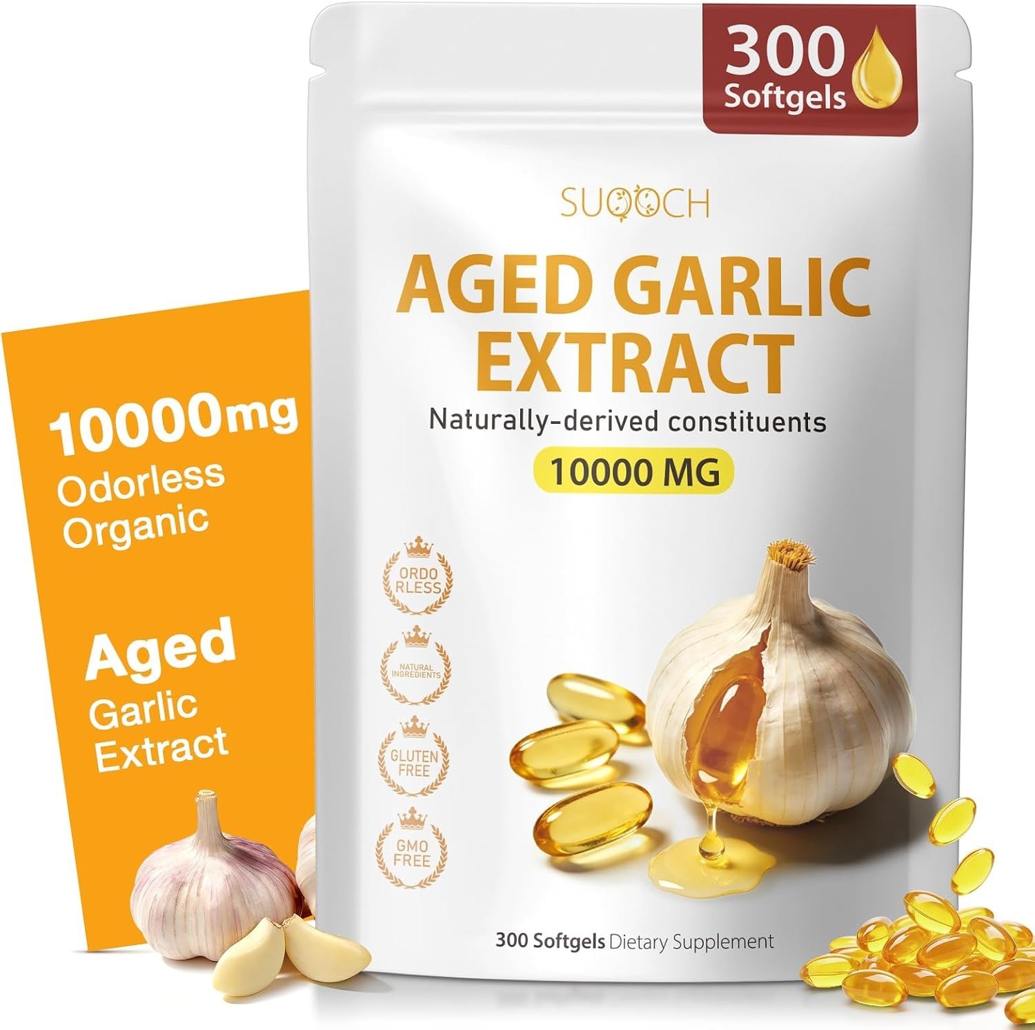 Aged Garlic Extract – 300 Count Aged Garlic Supplements for Daily Wellness & …