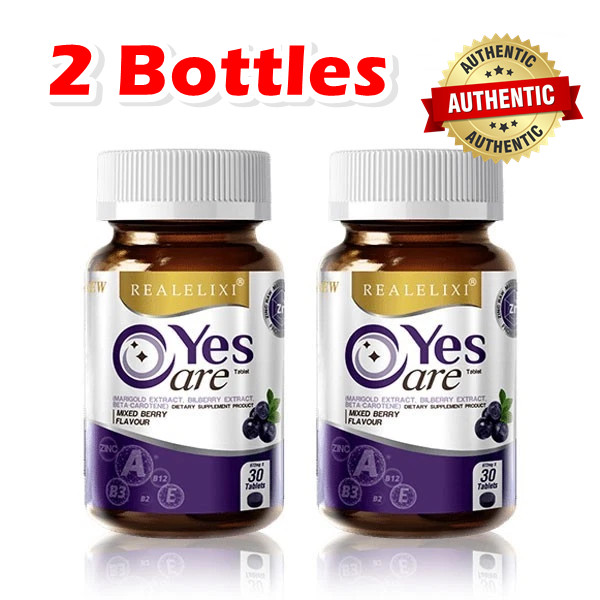 Real Elixir Yes Care Beta Carotene Bilberry Marigold Lutein Flavor 2 Bottles
