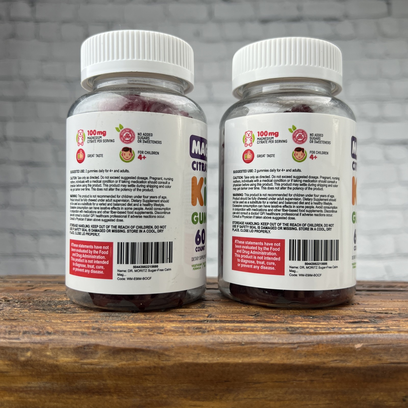 Dr. Moritz Kids Gummies Magnesium Citrate 100mg 60 Ct – 2 Bottles