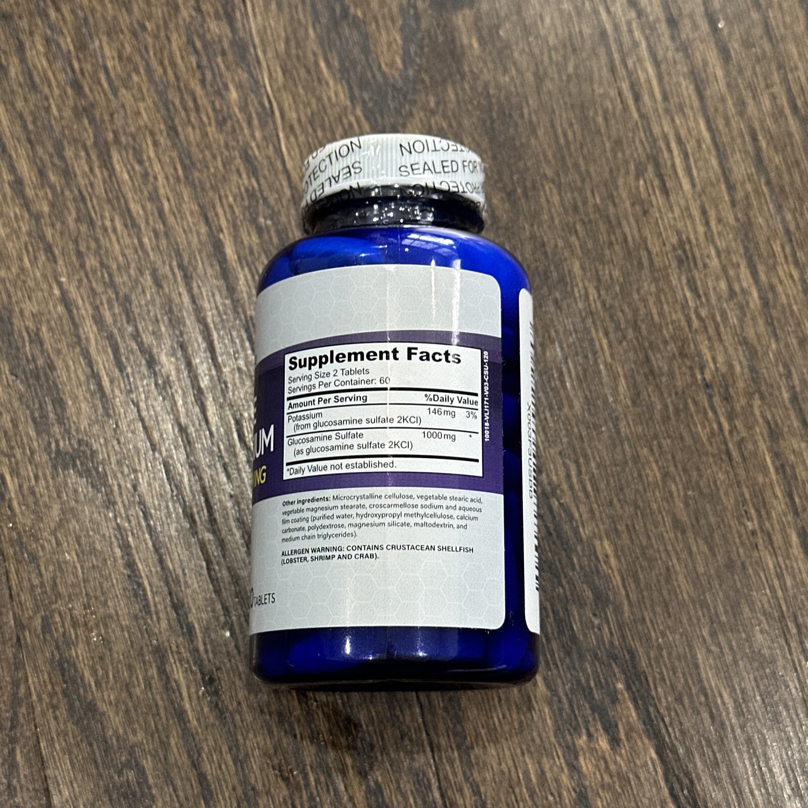 Glucosamine Sulfate Potassium Joint Tissue Bone Support 1000mg 120ct 06/2025
