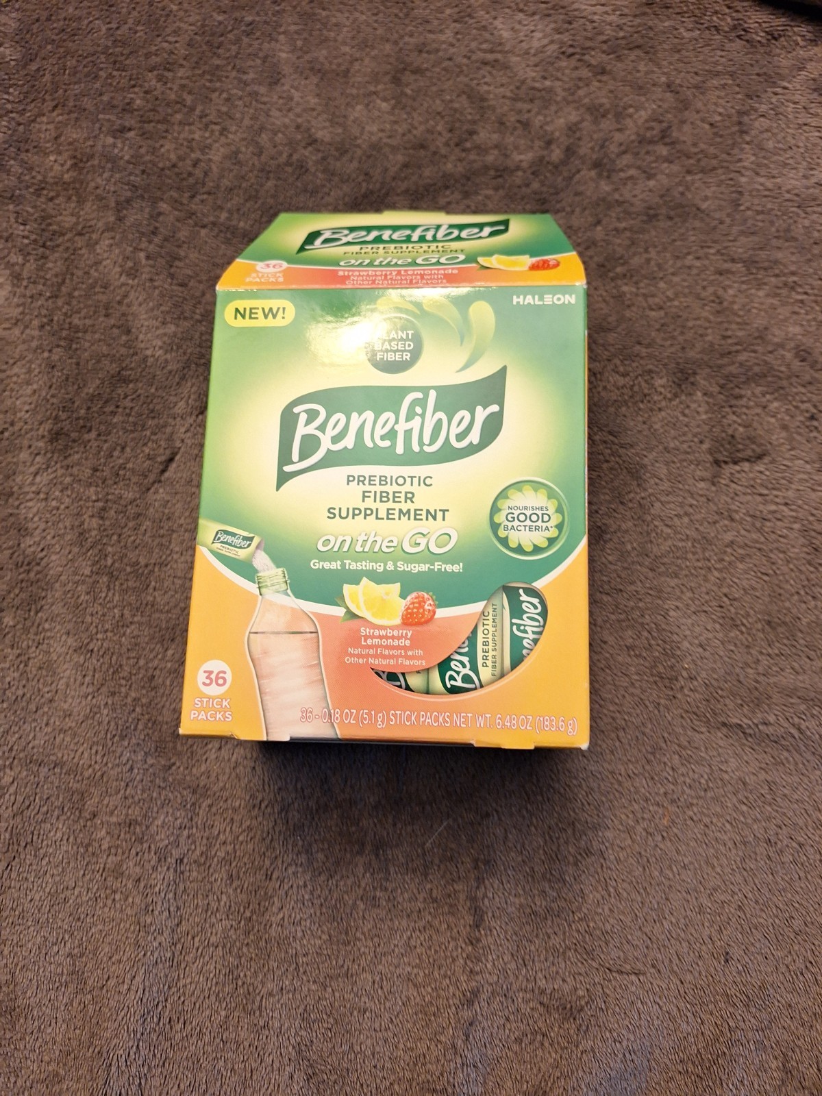 Benefiber On The Go Prebiotic Fiber Strawberry Lemonade 35 Pk Open Box Exp 09/27