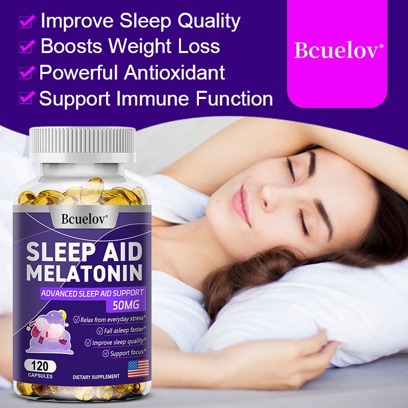 Melatonin Plus Sleep Aid 50MG, Fall Asleep Fast and Stay Asleep, Sleeping Pills