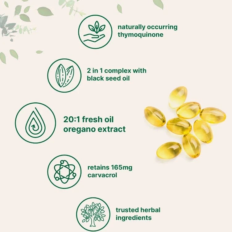 Micro Ingredients Oil of Oregano 6000mg with Black Seed Oil Carvacrol Thymoquino