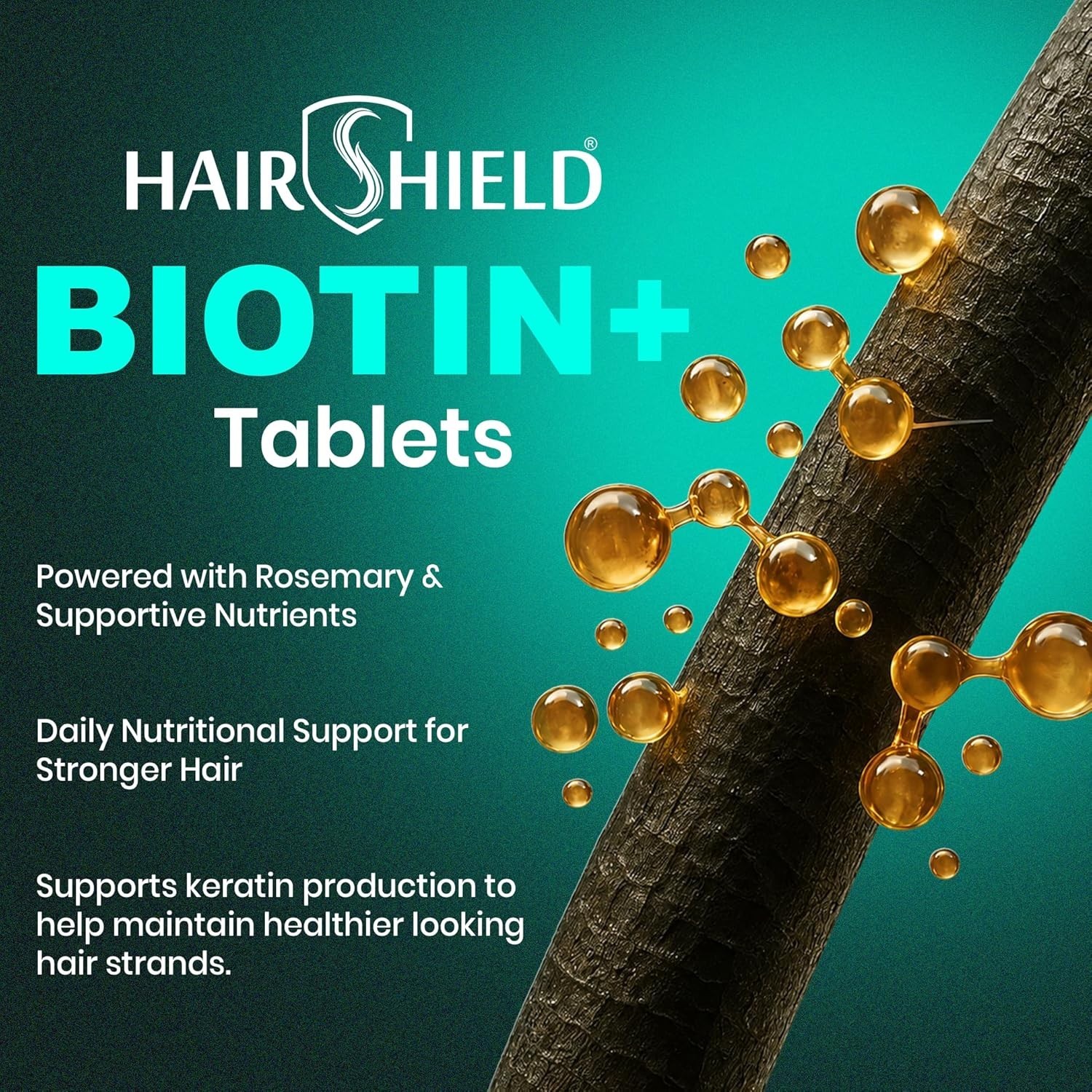 Hair.shield Biotin+ Hair Skin Nails 60 Veg Tablets