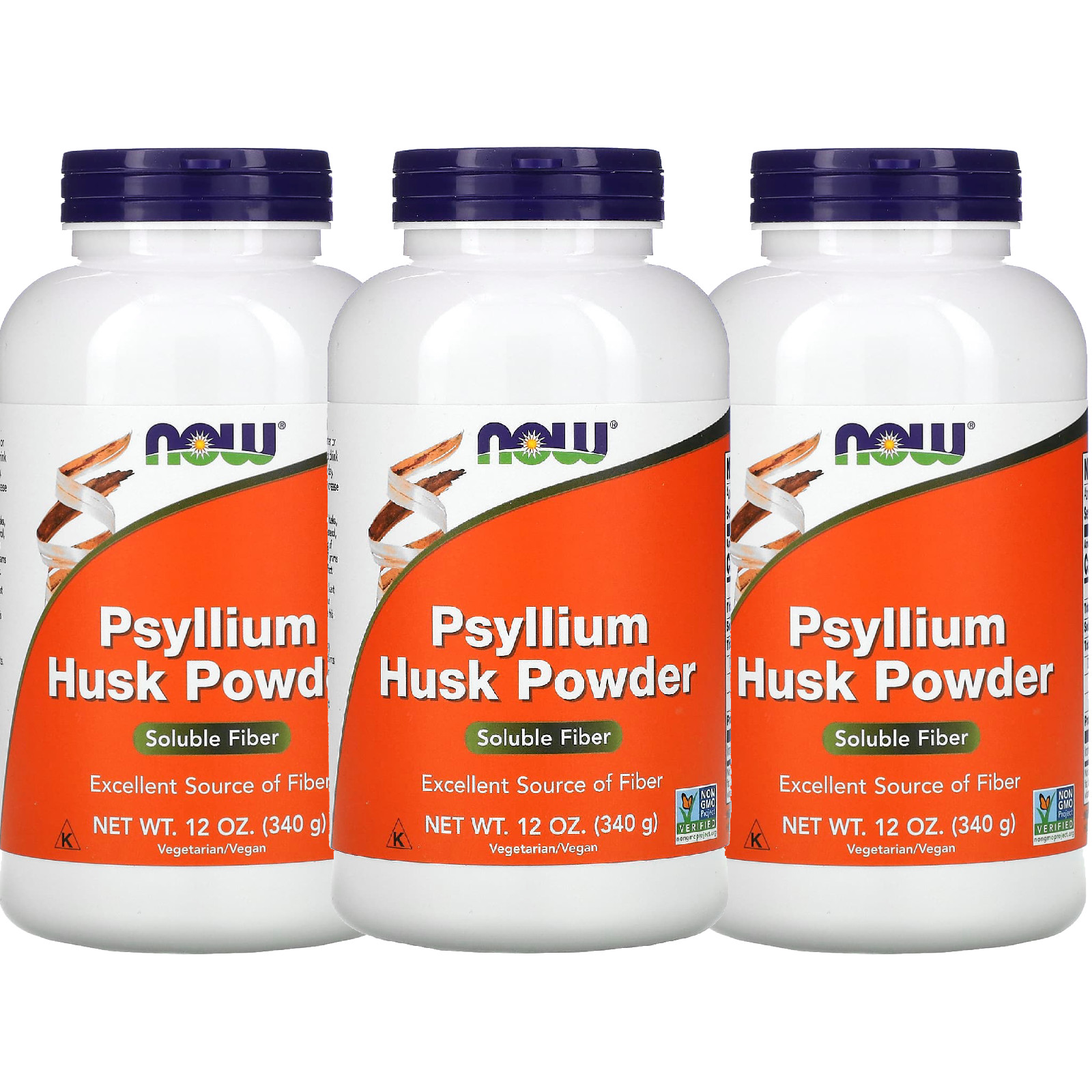 NOW Foods (3 PACKS) , Psyllium Husk Powder, 12 oz (340 g)